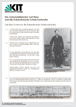 Plakat: Carl Benz‘ Eintritt in die Polytechnische Schule Karlsruhe
