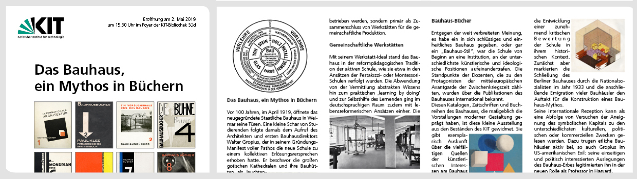 Grafik Ausstellung das Bauhaus, ein Mythos in Büchern