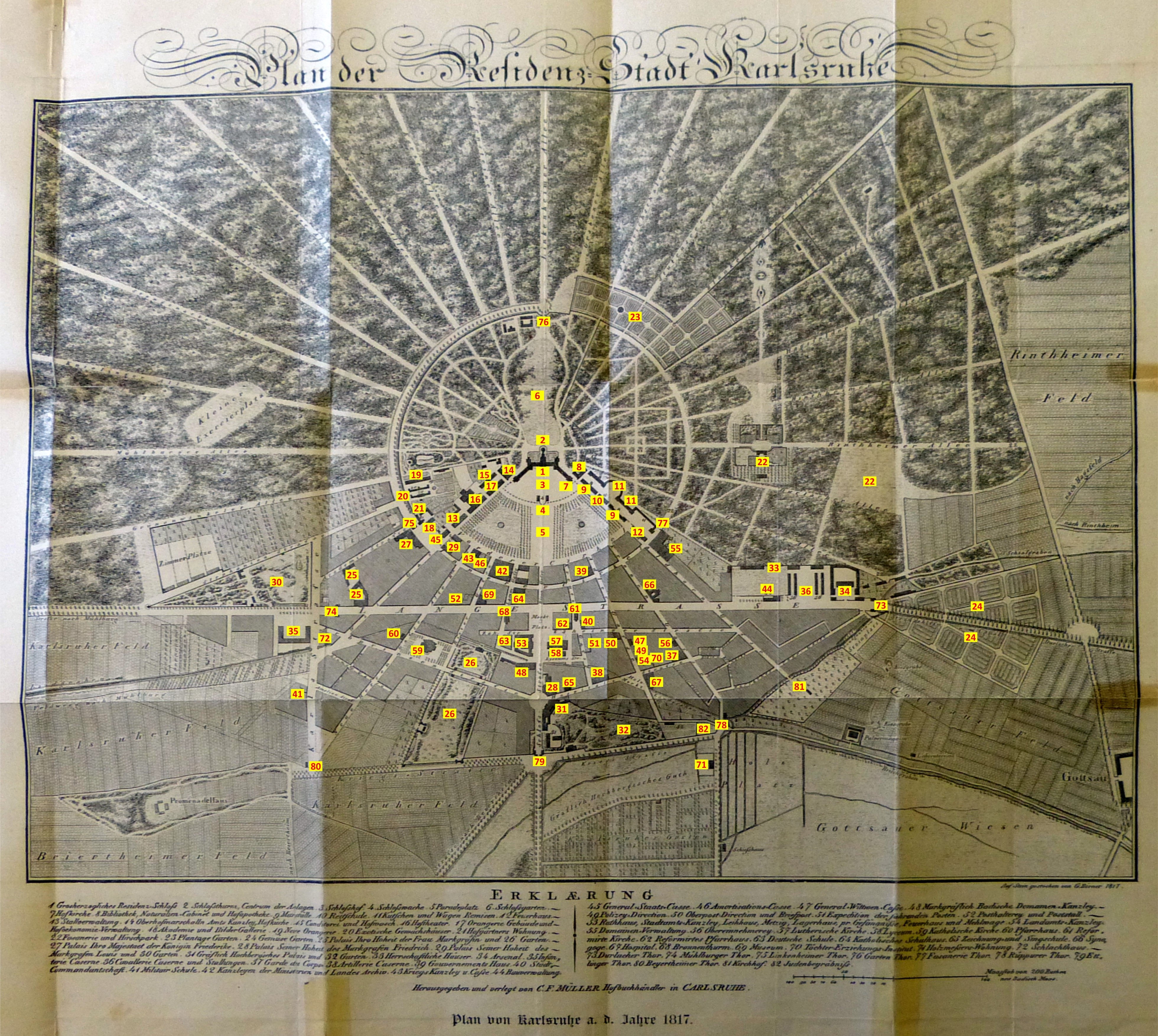 Stadtplan von Karlsruhe (1817)