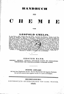 Gmelin, Leopold: Cohäsion, Adhäsion, Affinität, unwägbare Stoffe und unorganische Verbindungen der nichtmetallischen wägbaren Stoffe