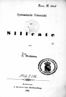 Weltzien, Karl: Systematische Übersicht der Silicate