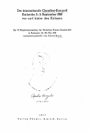 Stock, Alfred [Hrsg.]: Der internationale Chemiker-Kongreß, Karlsruhe 3. - 5. September 1860 vor und hinter den Kulissen