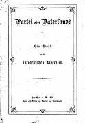 Hermann Baumgarten: Partei oder Vaterland - Cover